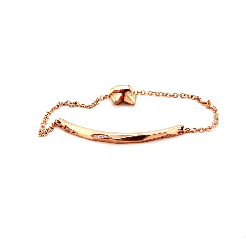 Kendra Scott Rose Gold Pave Crystal Faceted Bar Adjustable Slider Bracelet